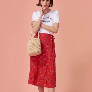 Rouje “Gloria” Wrap Midi Skirt